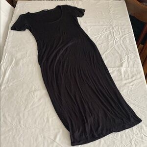 Popular Basics Black Casual Midi Sheath Dress